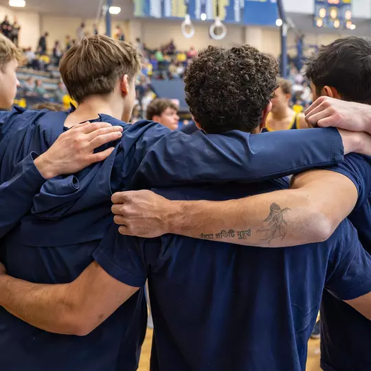 Michigan Men's Gymnastics Huddle