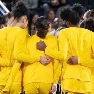 Michigan Women's Basketball Huddle