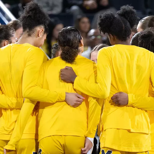 Michigan Women's Basketball Huddle