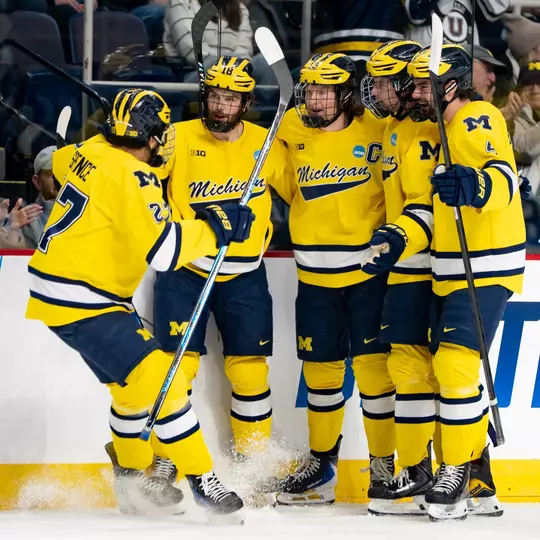 Michigan ice hockey team celebration