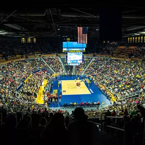 Crisler Center hosting a volleyball match