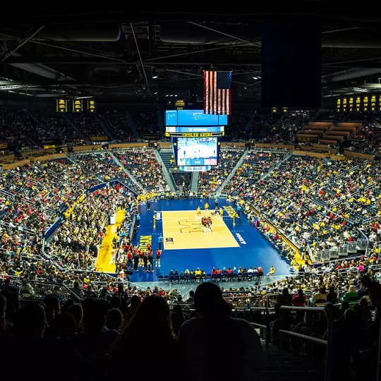 Crisler Center hosting a volleyball match