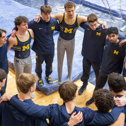 Men's Gymnastics Team Huddle