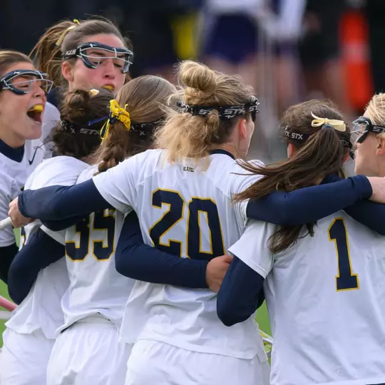 Women's lacrosse team celebration