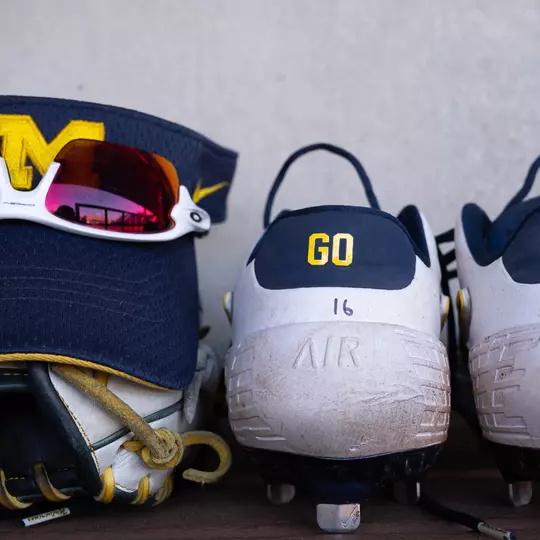 Softball Glove, Visor, Sunglasses and Cleats