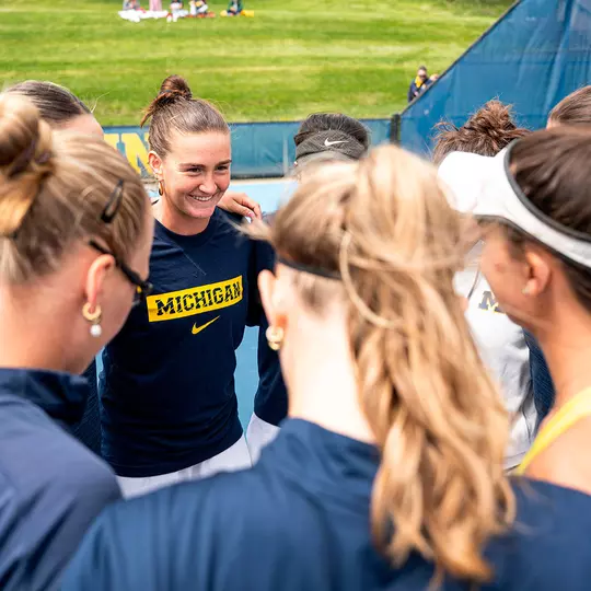 Women's Tennis Team Huddle