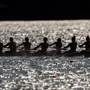 Rowing Eight Boat on the Water