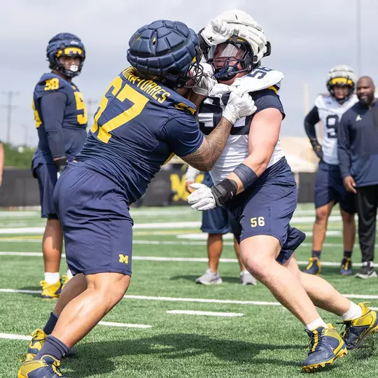 Football Fall Camp Lineman Battle