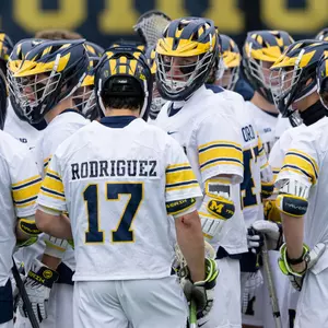 Michigan Men's Lacrosse Huddle