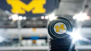 Michigan ice hockey official puck
