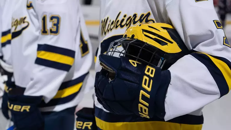 Michigan helmet pregame lineup