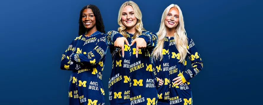 Michigan Volleyball Players Wearing Pajamas