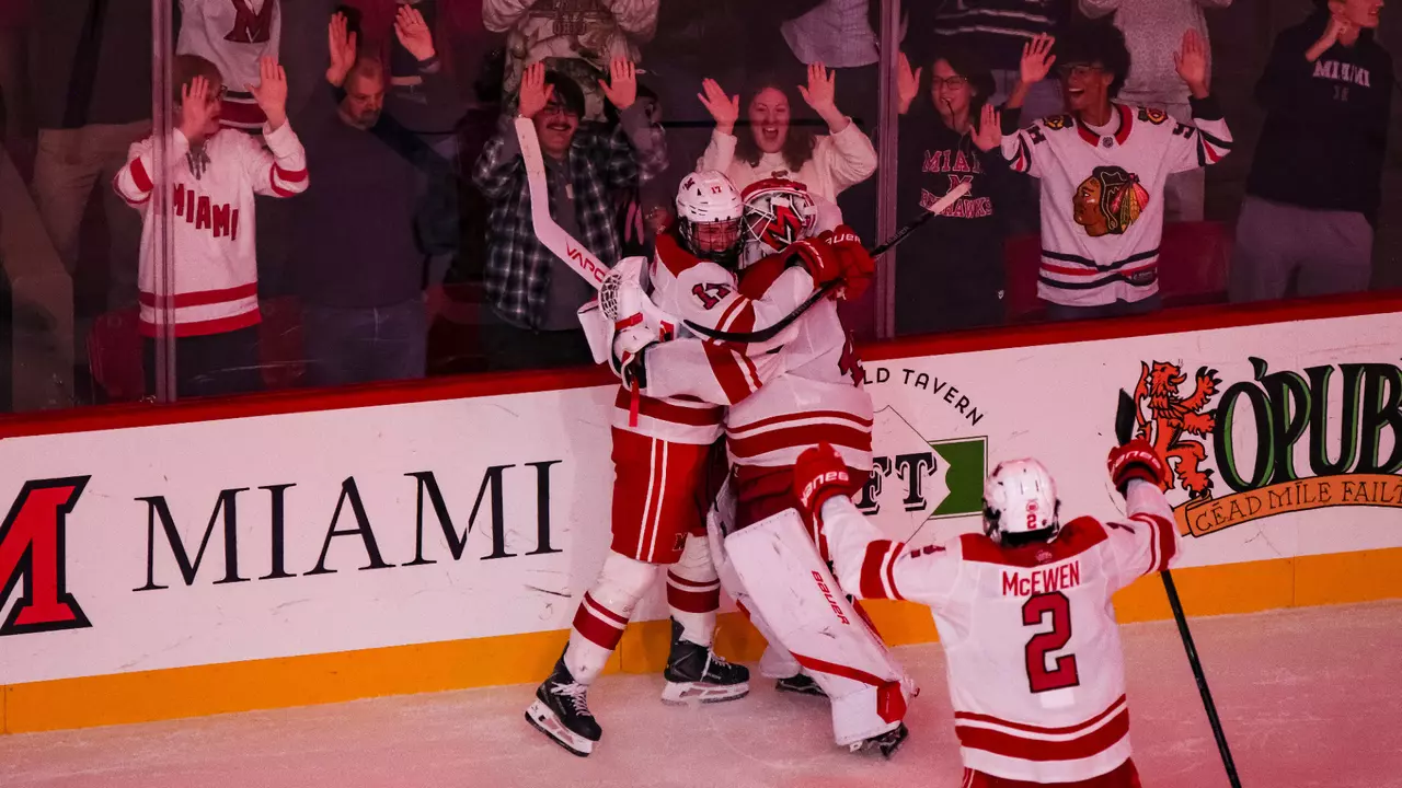 Cal Huston game-winning goal celebration vs. UAA