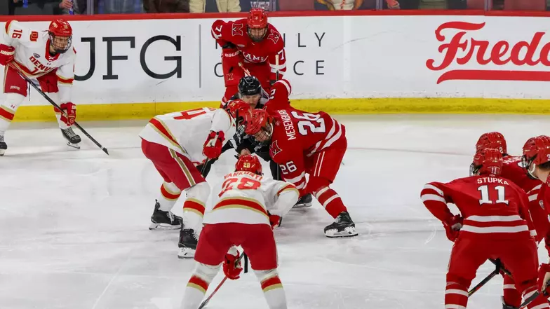 Blake Mesenburg faceoff at Denver