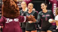 Volleyball team with Boomer