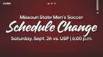 Men's Soccer vs. South Florida Schedule Change