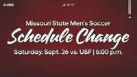 Men's Soccer vs. South Florida Schedule Change