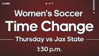 Women's soccer time change vs Jax State