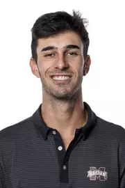 STARKVILLE, MS - October 18, 2021 - Mississippi State Golfer Pedro Cruz Silva headshot taken during 2021 Men’s Golf Production Day at the Holliman Athletic Center at Mississippi State University in Starkville, MS. Photo By Austin Perryman