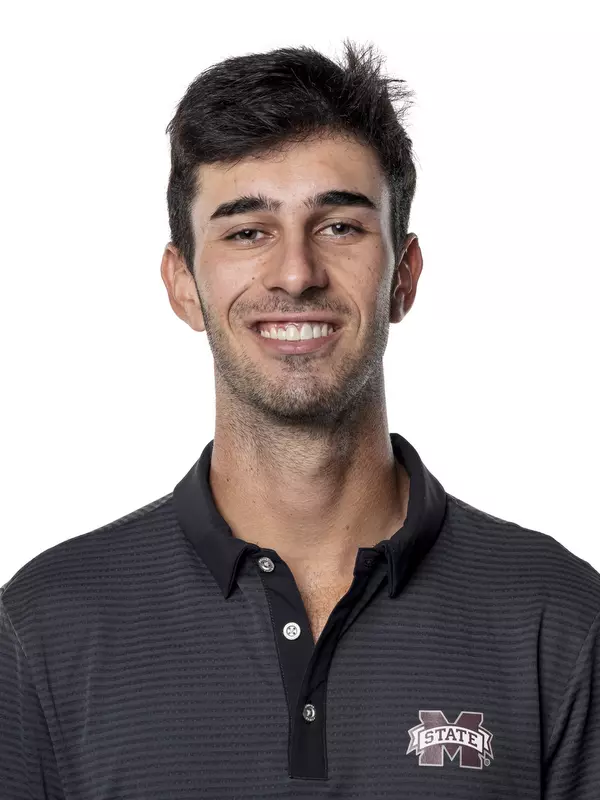 STARKVILLE, MS - October 18, 2021 - Mississippi State Golfer Pedro Cruz Silva headshot taken during 2021 Men’s Golf Production Day at the Holliman Athletic Center at Mississippi State University in Starkville, MS. Photo By Austin Perryman