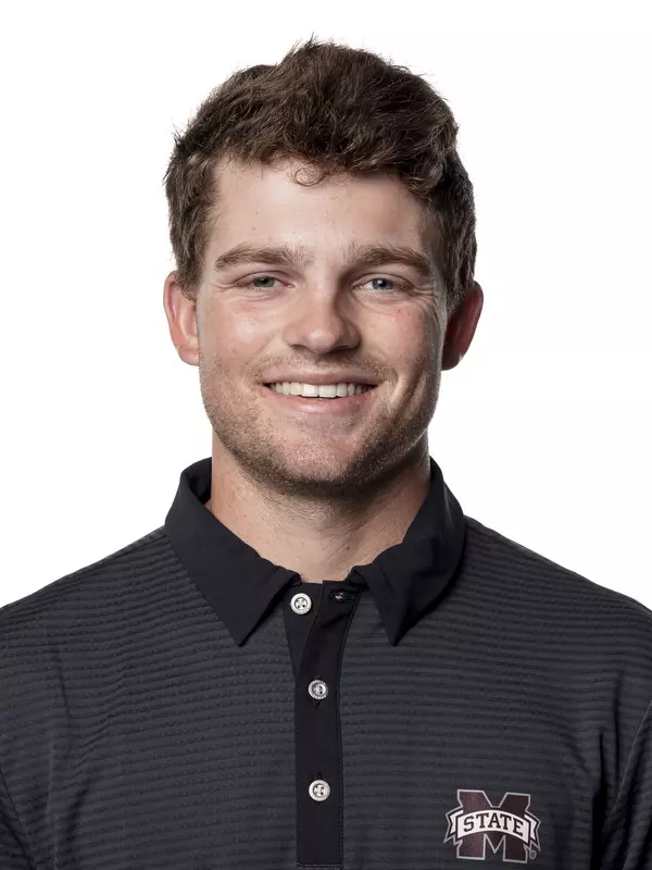 STARKVILLE, MS - October 18, 2021 - Mississippi State Golfer Harrison Davis headshot taken during 2021 Men’s Golf Production Day at the Holliman Athletic Center at Mississippi State University in Starkville, MS. Photo By Austin Perryman