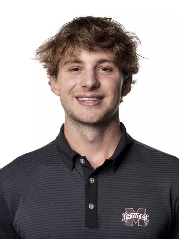 STARKVILLE, MS - October 18, 2021 - Mississippi State Golfer Loïc Ettlin headshot during 2021 Men’s Golf Production Day at the Holliman Athletic Center at Mississippi State University in Starkville, MS. Photo By Austin Perryman