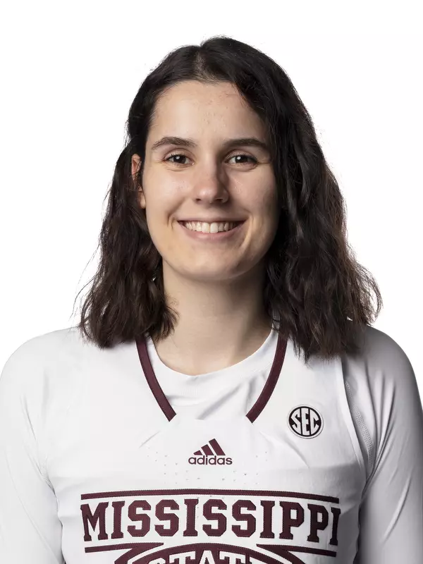 STARKVILLE, MS - October 05, 2021 - Mississippi State Center Charlotte Kohl (#22) headshot taken during Women’s Basketball Production Day at Humphrey Coliseum at Mississippi State University in Starkville, MS. Photo By Chamberlain Smith