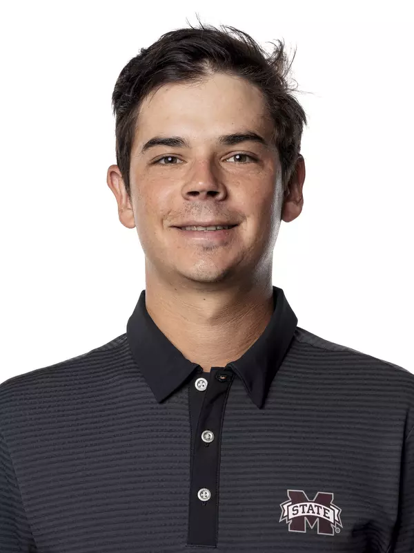 STARKVILLE, MS - October 18, 2021 - Mississippi State Golfer Ruan Pretorius headshot taken during 2021 Men’s Golf Production Day at the Holliman Athletic Center at Mississippi State University in Starkville, MS. Photo By Austin Perryman