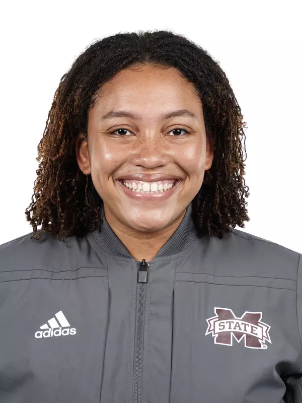STARKVILLE, MS - March 30, 2021 - Mississippi State thrower Jhordyn Stallworth headshot taken during 2021 track and field production days at the Holliman Athletic Center at Mississippi State University in Starkville, MS. Photo By Chamberlain Smith