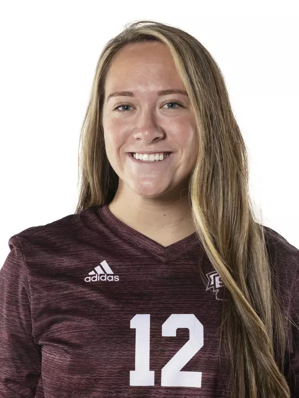 STARKVILLE, MS - July 25, 2021 - Mississippi State Setter Gabby Coulter (#12) headshot during 2021 Volleyball Production Day at the Palmeiro Center at Mississippi State University in Starkville, MS. Photo By Austin Perryman