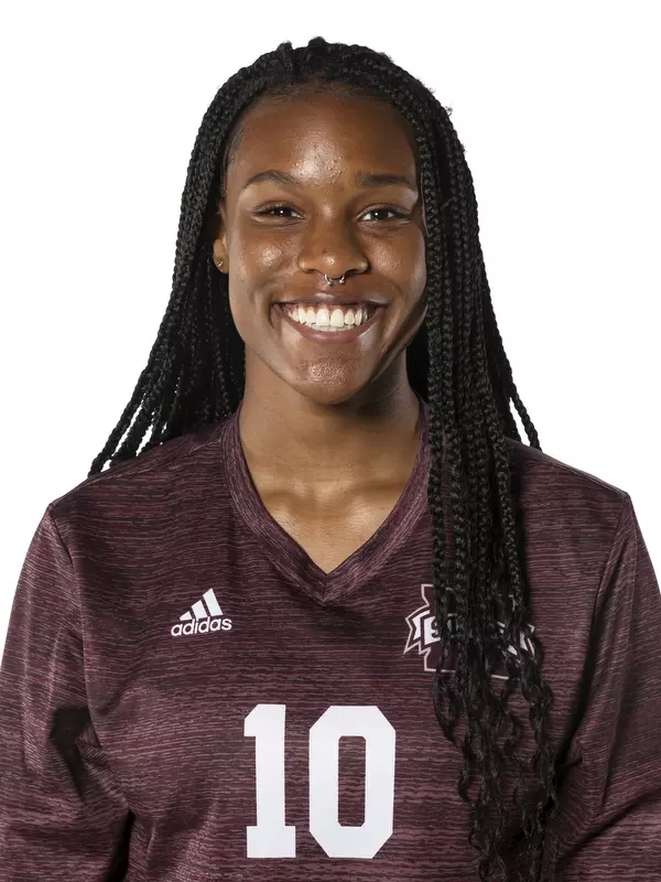 STARKVILLE, MS - July 25, 2021 - Mississippi State Opposite Hitter Francesca McBride (#10) headshot during 2021 Volleyball Production Day at the Palmeiro Center at Mississippi State University in Starkville, MS. Photo By Austin Perryman