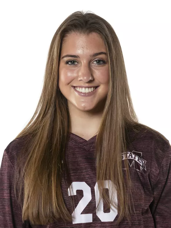 STARKVILLE, MS - July 25, 2021 - Mississippi State Setter Laughlin Murray (#20) headshot during 2021 Volleyball Production Day at the Palmeiro Center at Mississippi State University in Starkville, MS. Photo By Austin Perryman