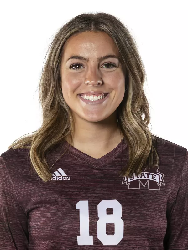 STARKVILLE, MS - July 25, 2021 - Mississippi State Outside Hitter/Right Setter Lauren Myrick (#18) headshot during 2021 Volleyball Production Day at the Palmeiro Center at Mississippi State University in Starkville, MS. Photo By Austin Perryman