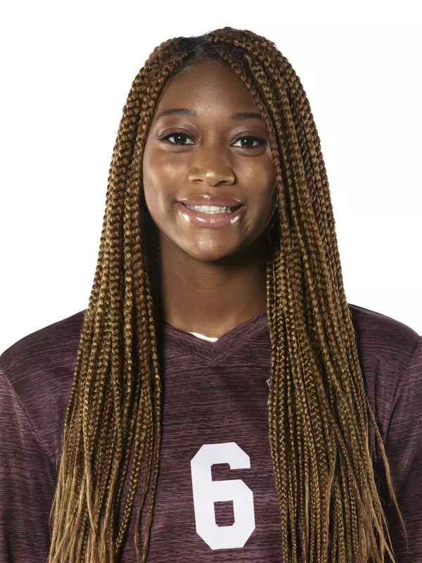 STARKVILLE, MS - July 25, 2021 - Mississippi State Middle Blocker Sania Petties (#6) headshot during 2021 Volleyball Production Day at the Palmeiro Center at Mississippi State University in Starkville, MS. Photo By Austin Perryman