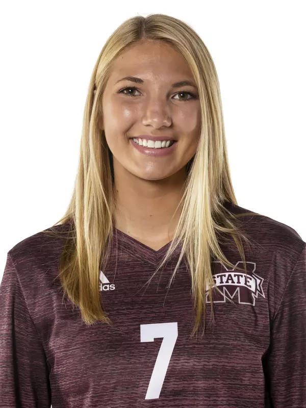 STARKVILLE, MS - July 25, 2021 - Mississippi State Middle Blocker Rebecca Walk (#7) headshot during 2021 Volleyball Production Day at the Palmeiro Center at Mississippi State University in Starkville, MS. Photo By Austin Perryman