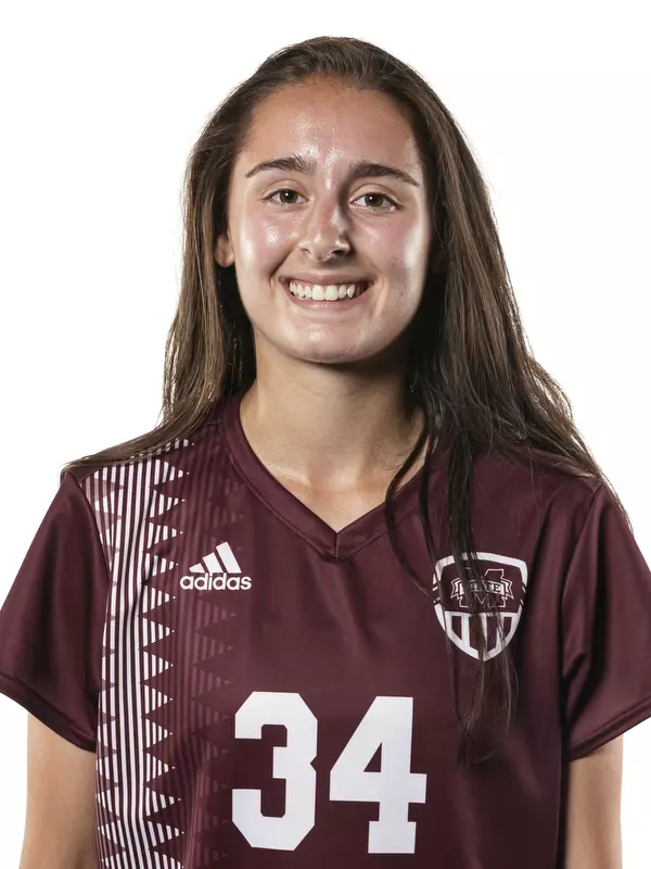 STARKVILLE, MS - July 29, 2021 - Mississippi State Forward/Midfielder Kaylee Armenia (#34) headshot taken during 2021 Soccer Production Day at the Palmeiro Center at Mississippi State University in Starkville, MS. Photo By Austin Perryman