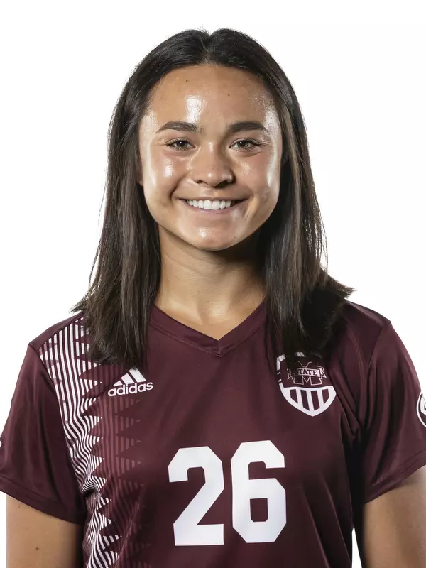STARKVILLE, MS - July 29, 2021 - Mississippi State Forward Marcella Cash (#26) headshot taken during 2021 Soccer Production Day at the Palmeiro Center at Mississippi State University in Starkville, MS. Photo By Austin Perryman