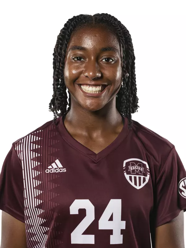 STARKVILLE, MS - July 29, 2021 - Mississippi State Defender Cierra Collins (#24) headshot taken during 2021 Soccer Production Day at the Palmeiro Center at Mississippi State University in Starkville, MS. Photo By Austin Perryman