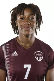 STARKVILLE, MS - July 29, 2021 - Mississippi State Forward Onyi Echegini (#7) headshot taken during 2021 Soccer Production Day at the Palmeiro Center at Mississippi State University in Starkville, MS. Photo By Austin Perryman