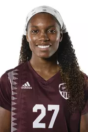 STARKVILLE, MS - July 29, 2021 - Mississippi State Forward Hailey Farrington-Bentil (#27) headshot taken during 2021 Soccer Production Day at the Palmeiro Center at Mississippi State University in Starkville, MS. Photo By Austin Perryman