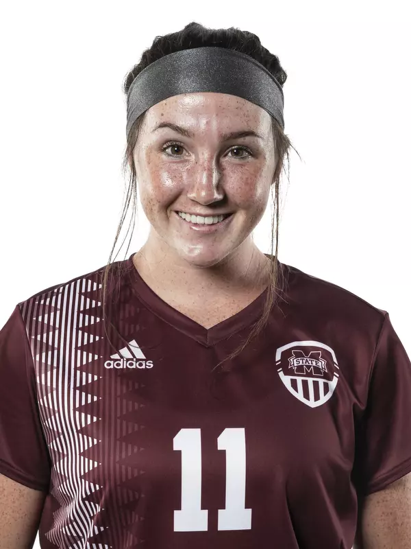 STARKVILLE, MS - July 29, 2021 - Mississippi State Midfielder Hannah Johnson (#11) headshot taken during 2021 Soccer Production Day at the Palmeiro Center at Mississippi State University in Starkville, MS. Photo By Austin Perryman