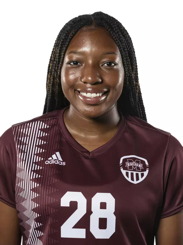 STARKVILLE, MS - July 29, 2021 - Mississippi State Defender Saniya Johnson (#28) headshot taken during 2021 Soccer Production Day at the Palmeiro Center at Mississippi State University in Starkville, MS. Photo By Austin Perryman