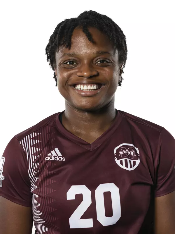 STARKVILLE, MS - July 29, 2021 - Mississippi State Forward Monigo Karnley (#20) headshot taken during 2021 Soccer Production Day at the Palmeiro Center at Mississippi State University in Starkville, MS. Photo By Austin Perryman