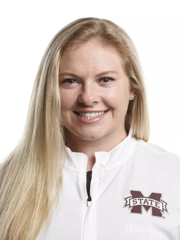 STARKVILLE, MS - August 26, 2021 - Mississippi State Catcher Jackie McKenna (#44) headshot taken at the Holliman Athletic Center at Mississippi State University in Starkville, MS. Photo By Austin Perryman
