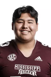 STARKVILLE, MS - June 09, 2021 - Mississippi State Offensive Lineman Gabe Cavazos headshot taken at the Leo Seal Jr. Football Complex at Mississippi State University in Starkville, MS. Photo By Austin Perryman