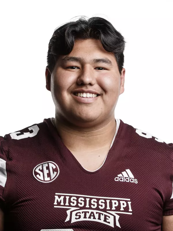STARKVILLE, MS - June 09, 2021 - Mississippi State Offensive Lineman Gabe Cavazos headshot taken at the Leo Seal Jr. Football Complex at Mississippi State University in Starkville, MS. Photo By Austin Perryman