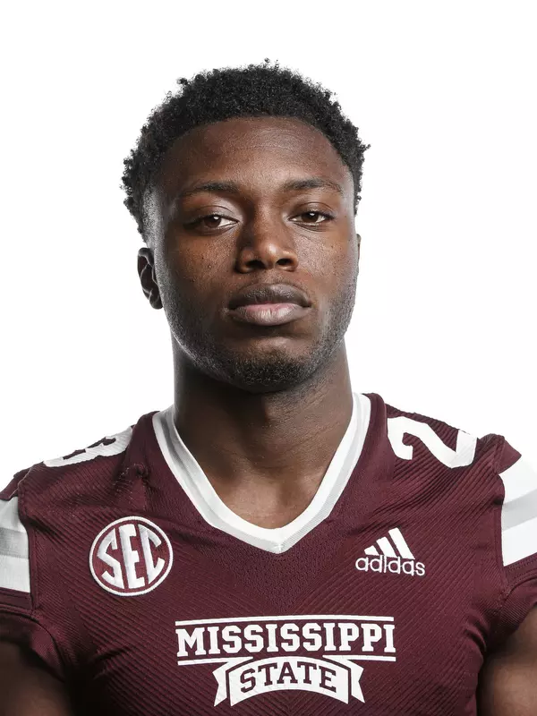 STARKVILLE, MS - June 09, 2021 - Mississippi State Defensive Back Jay Hampton headshot taken at the Leo Seal Jr. Football Complex at Mississippi State University in Starkville, MS. Photo By Austin Perryman
