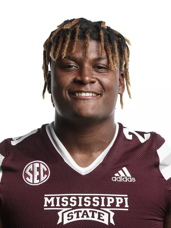 STARKVILLE, MS - June 09, 2021 - Mississippi State Defensive Lineman Tre’Von Marshall headshot taken at the Leo Seal Jr. Football Complex at Mississippi State University in Starkville, MS. Photo By Austin Perryman