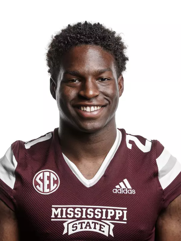 STARKVILLE, MS - June 09, 2021 - Mississippi State Running Back Simeon Price headshot taken at the Leo Seal Jr. Football Complex at Mississippi State University in Starkville, MS. Photo By Austin Perryman