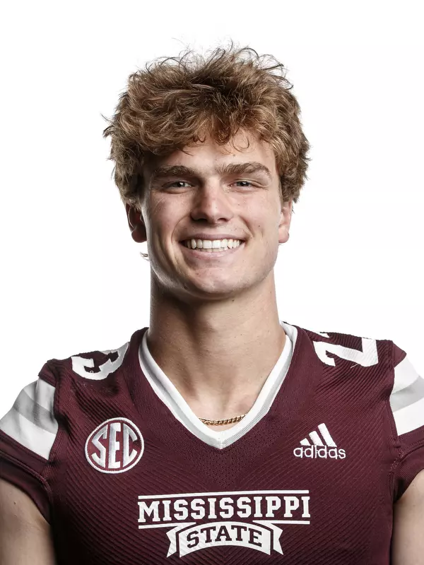 STARKVILLE, MS - June 09, 2021 - Mississippi State Quarterback Sawyer Robertson headshot taken at the Leo Seal Jr. Football Complex at Mississippi State University in Starkville, MS. Photo By Austin Perryman
